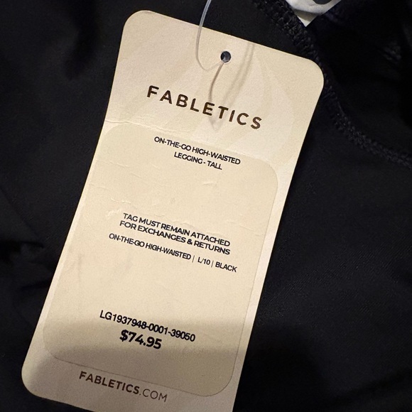 Fabletics On-The-Go High Waisted Leggings Black Size L Tall NWT - Picture 5 of 5